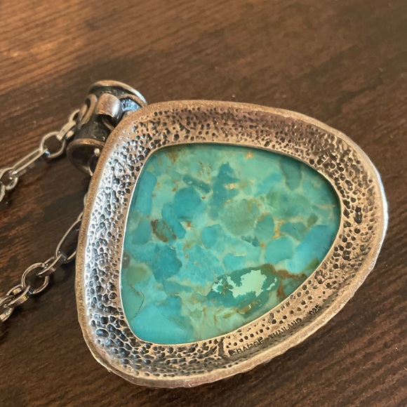 Vintage Turquoise and Sterling Silver Necklace - Picture 4 of 5